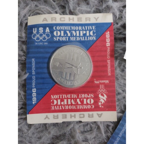 3 Vintage 1996 USA Commemorative Athletics Olympic Sport Medallion Coin Atlanta - Picture 6 of 7
